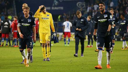 Traurig im Abgang. Für Hertha BSC war am Sonntag beim Hamburger SV nichts zu holen.