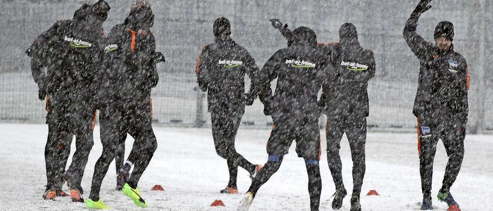 Berliner Schneewalzer. Hertha BSC hat mit allerlei widrigen Umständen zu kämpfen - nicht nur mit dem Wetter.