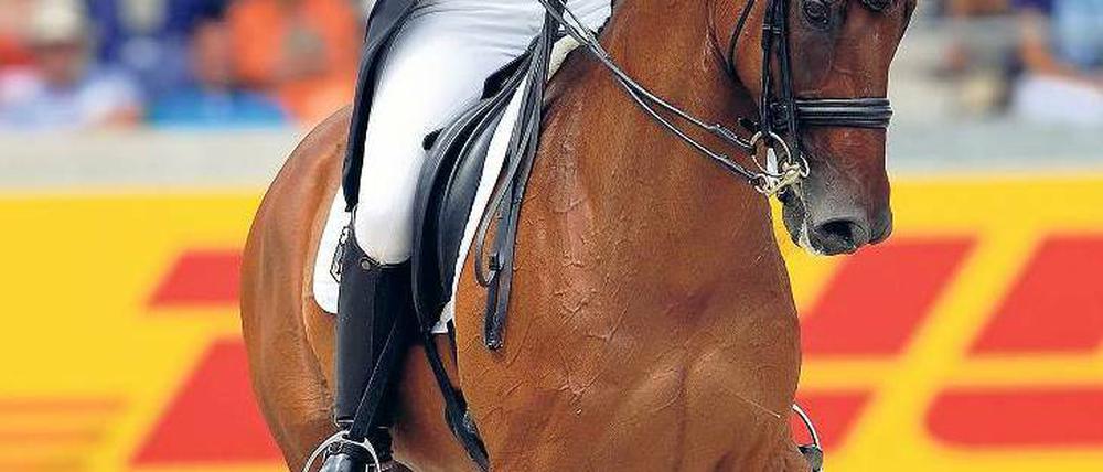 Den Takt verloren. Isabell Werth landete in der Dressur mit ihrem Pferd Satchmo beim CHIO in Aachen dreimal nur auf dem vierten Rang.