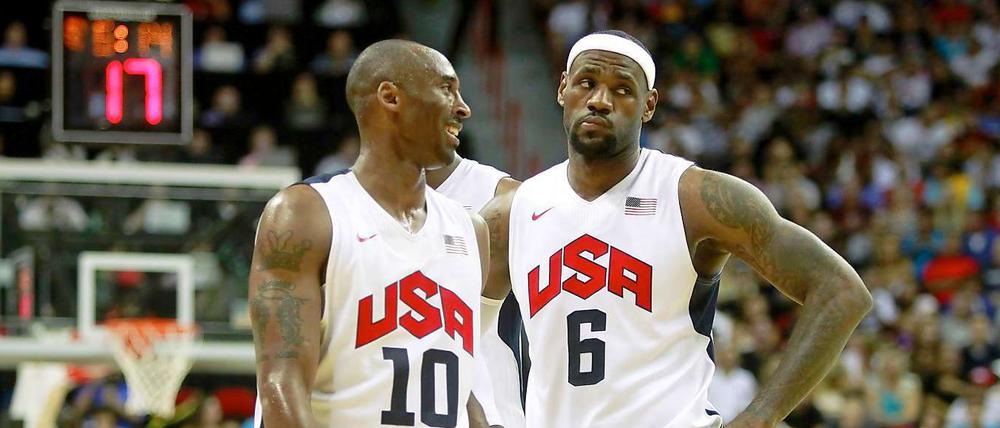 Kobe Bryant und LeBron James sind die Stars im Team der Superstars. Beide gewannen schon 2008 in Peking Olympia-Gold mit Team USA.