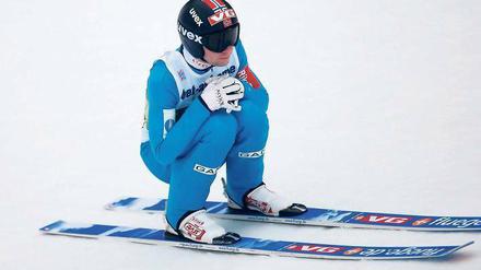 Bequeme Bretter. Der Norweger Anders Jacobsen symbolisiert den Erfolg eines Quereinsteigers in den Nordischen Skisport. Foto: dpa