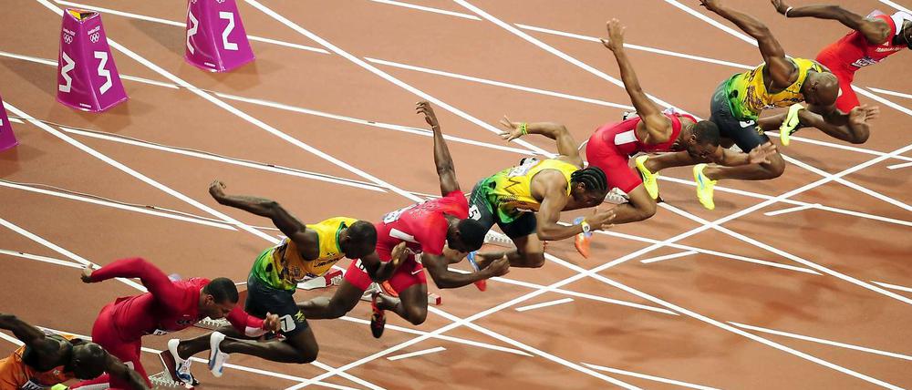 Wer bleibt sauber? Aus dem olympischen Sprintfinale von London stehen mehrere Teilnehmer unter Dopingverdacht.