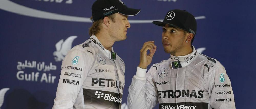 Alles für die Show. Bei Rosberg (l.) und Hamilton gibt es keine Teamorder.