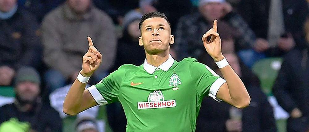 Davie Selke war gegen Dortmund Werders Matchwinner.