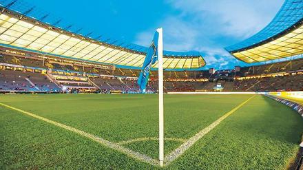 Teppichhaus. Im Olympiastadion liegt ein neuer Rasen. Am Samstag empfängt Hertha BSC das Team von Schalke 04.