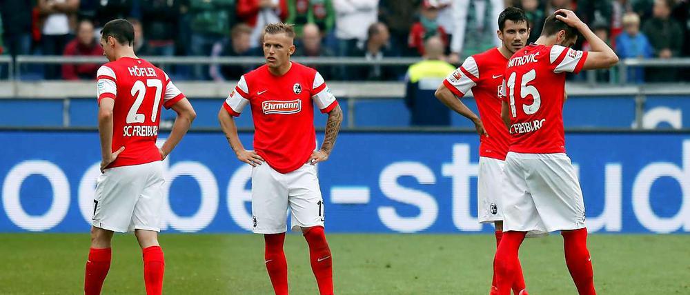 Nach Spielschluss herrschte Enttäuschung unter den Freiburger Spielern.