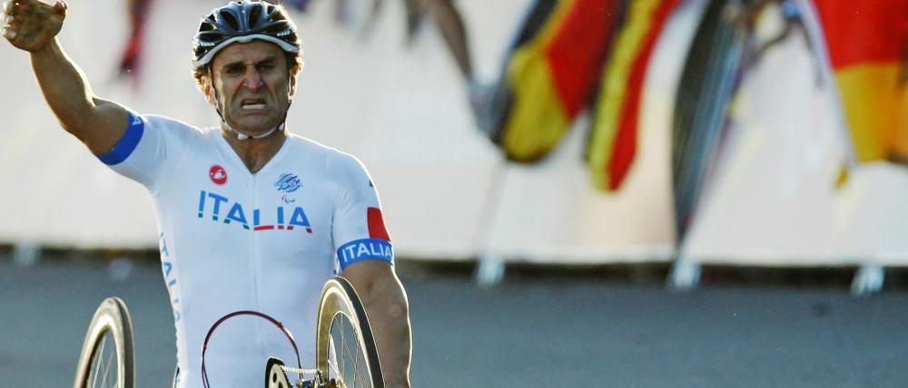 Siegertyp. Alessandro Zanardi nach dem Gewinn der paralympischen Goldmedaille 2012 in London. 