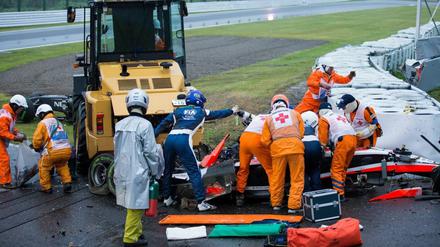 Ort der Tragödie. Am 5. Oktober 2014 rutschte Jules Bianchi mit seinem Marussia-Rennwagen beim Grand Prix von Japan unter einen Bergungskran. Der Franzose erlitt schwere Kopfverletzungen, fiel ins Koma und starb im Juli im Alter von 25 Jahren. 