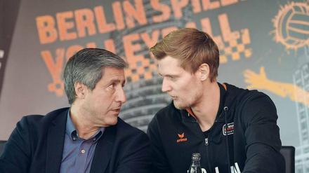 Volleys-Köpfe. Manager Niroomand (l.) und Kapitän Kromm.