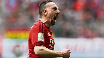 Der läuft schon wieder gut. Frank Ribéry nach seinem Tor zum 1:0 gegen Eintracht Frankfurt.