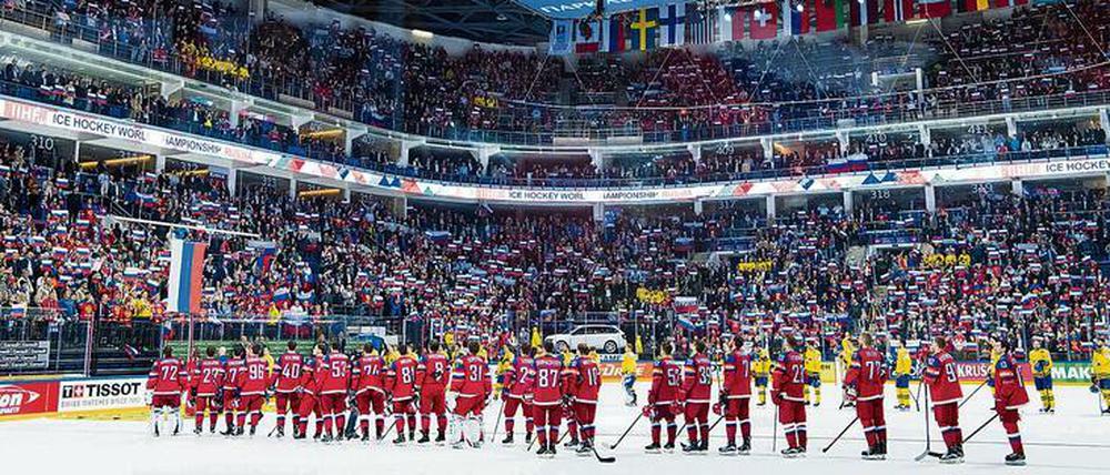 Der Stolz Russlands. Ein vom Eishockey begeistertes Land erwartet von seiner Mannschaft den WM-Titel. 