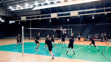 Platz für hohe Bälle. Die Volleys trainieren meist in Charlottenburg. 