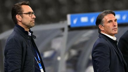 Gemeinsames Ende. Manager Michael Preetz (links) und Trainer Bruno Labbadia wurden bei Hertha am Sonntag beide entlassen.