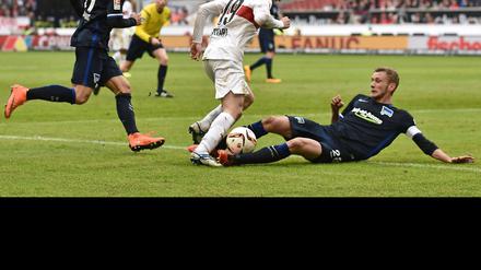 Hertha kämpfte mit allen Mitteln gegen starke Stuttgarter.