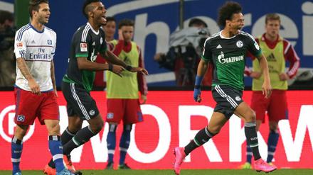 Jubel: Leroy Sané (r.) nach seinem Treffer zum 1:0 für den FC Schalke.