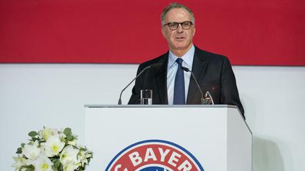 Der Vorstandsvorsitzende der FC Bayern München AG Karl-Heinz Rummenigge bei der Jahreshauptversammlung des Vereins. 