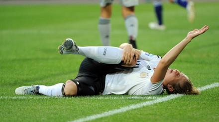 Kim Kulig während des Viertelfinals Deutschland gegen Japan bei der Frauen-Fußball-WM in Wolfsburg. 