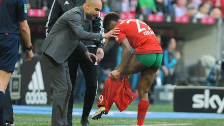Künftig verboten: Kingsley Coman von Bayern München muss statt einer grünen künftig eine rote Unterhose tragen, passend zur Spielhose.