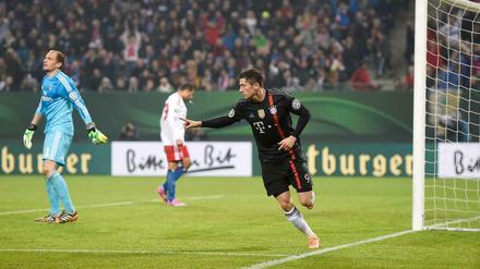 Robert Lewandowski leitete den Sieg des FC Bayern München mit dem frühen 1:0 ein.