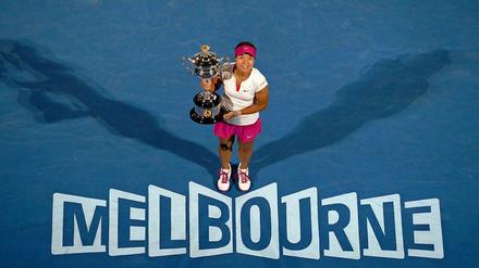 Li Na nach ihrem Sieg Anfang dieses Jahres bei den Australian Open in Melbourne.