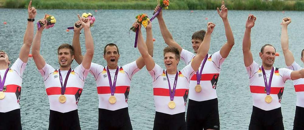 An einem Strang gezogen: Der Deutschland-Achter gewann 2012 in London olympisches Gold.