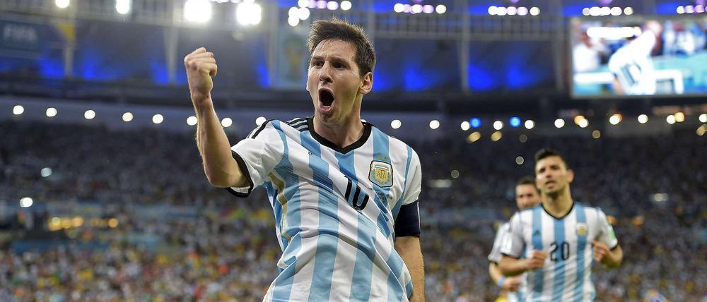 Lionel Messi freut sich über sein 2:0. Es war der Höhepunkt eines ansonsten eher uninspirierten Auftritt der Argentinier.