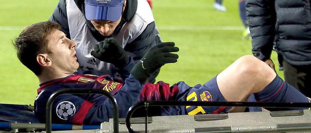 Das sah gar nicht gut aus, doch Lionel Messi hat sich schnell von seiner Knochenprellung erholt.