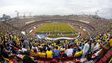 Das Morumbi-Stadion in Sao Paulo. Hier bestritt Brasiliens Nationalmannschaft ihr letztes Testspiel gegen Serbien. 