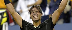 Grimasse des Erfolgs. Rafael Nadal nach seinem Triumph in New York.