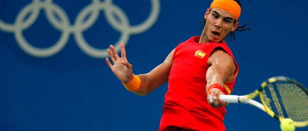 Anstrengung: Rafael Nadal sagt auch wegen Verletzung seine Olympia-Teilnahme ab.