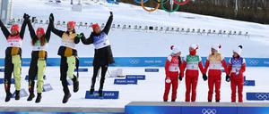 Die deutschen Skilangläuferinnen dürfen sich bei den Olympischen Spielen über Silber freuen.