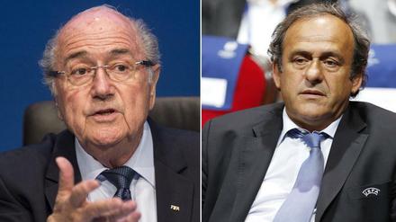 Blatter (l.) und Platini bleiben suspendiert.
