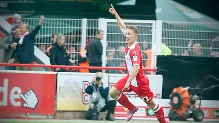 Köpenicker Held: Sebastian Polter sichert mit zwei Toren den ersten Saisonsieg für den 1. FC Union