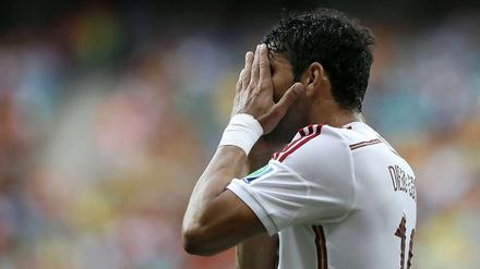 Fassungslos: Spaniens brasilianischer Torjäger Diego Costa.
