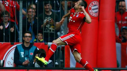 Bejubelt seinen Treffer zum 1:1: Bayerns Franck Ribéry.