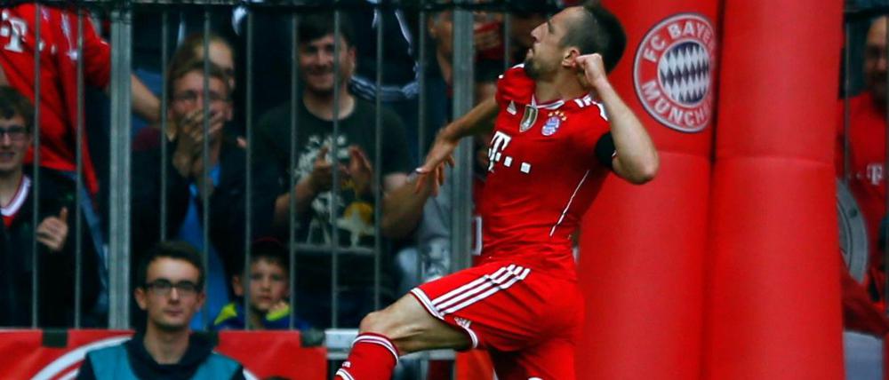 Bejubelt seinen Treffer zum 1:1: Bayerns Franck Ribéry.