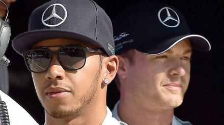 Lewis Hamilton und Nico Rosberg vor dem Saisonfinale der Formel 1 in Abu Dhabi.