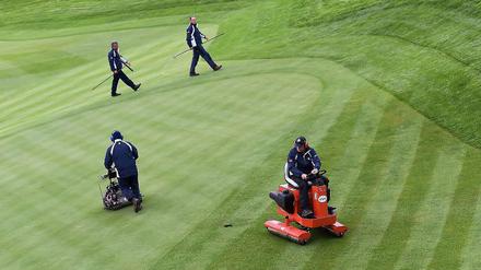 Loch im Rasen: Die Vorbereitung auf den kommenden Ryder Cup im schottischen Gleneagles laufen auf Hochtouren.
