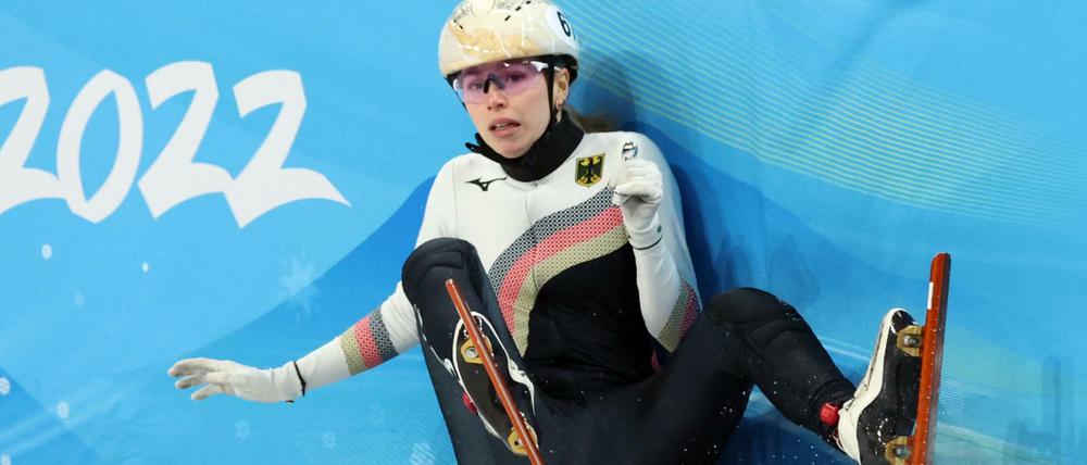 Die Shorttrackerin Anna Seidel stürzte im Viertelfinale über 1.500 Meter bei den Olympischen Winterspielen.