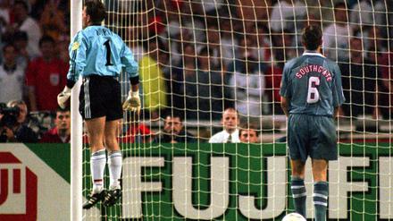 Englands heutiger Nationaltrainer Gareth Southgate vergab 1996 im Elfmeterschießen gegen Deutschland.