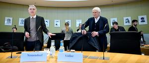 Bernd Neuendorf (l) und Rudi Völler standen im Bundestag Rede und Antwort.