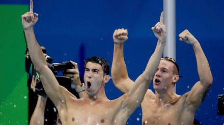 Gewohntes Bild: Michael Phelps jubelt über Gold - zum insgesamt 19. Mal.