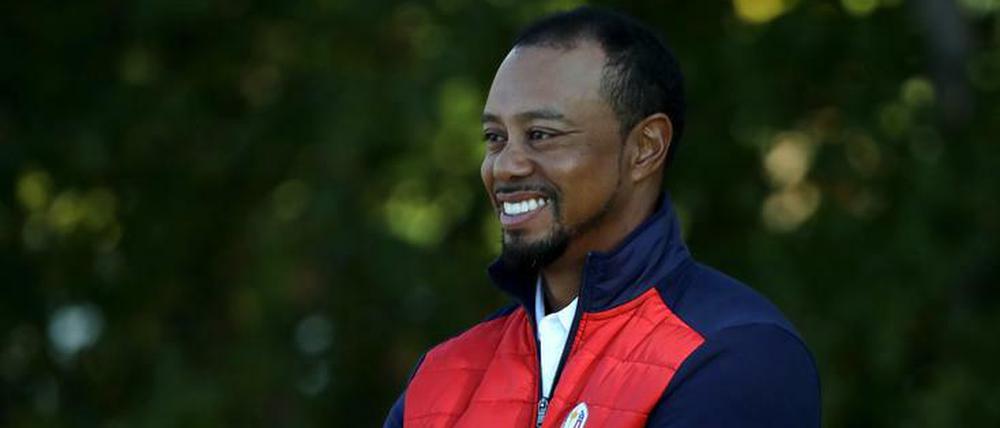 Gut drauf. Tiger Woods ist beim Ryder Cup endlich mal entspannt.