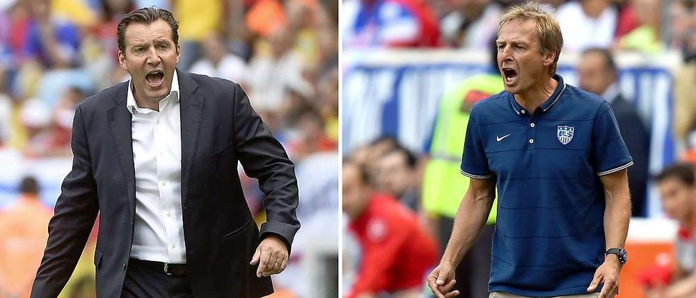 Marc Wilmots (l.) und Jürgen Klinsmann wollen ins WM-Viertelfinale.