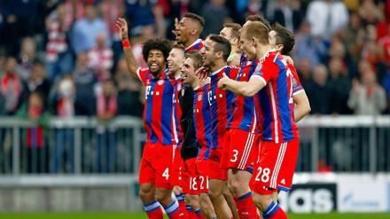 Bayern-Spieler im Glück: Der Jubel nach dem 6:1 gegen Porto war bei den Münchnern groß.