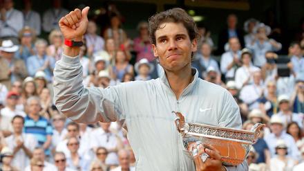 Bescheiden im Triumph. Rafael Nadal vergießt auch nach seinem neunten French-Open-Titel noch Tränen der Freude.