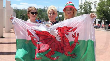 Walisische Fans bei der EM. Wales als letzter Underdog im Turnier.
