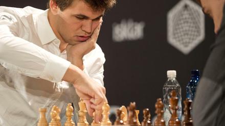 Magnus Carlsen bei der WM im Schnell- und Blitzschach.