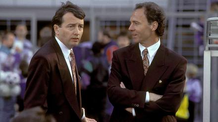 Wolfgang Niersbach (l.) mit Franz Beckenbauer bei der WM 1990.