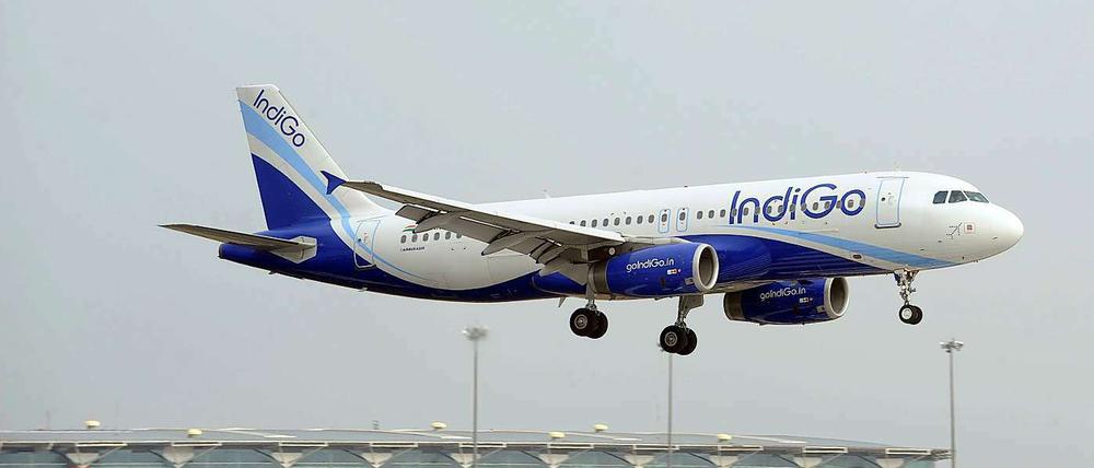 Eine A320 der indischen Fluggesellschaft Indigo. 